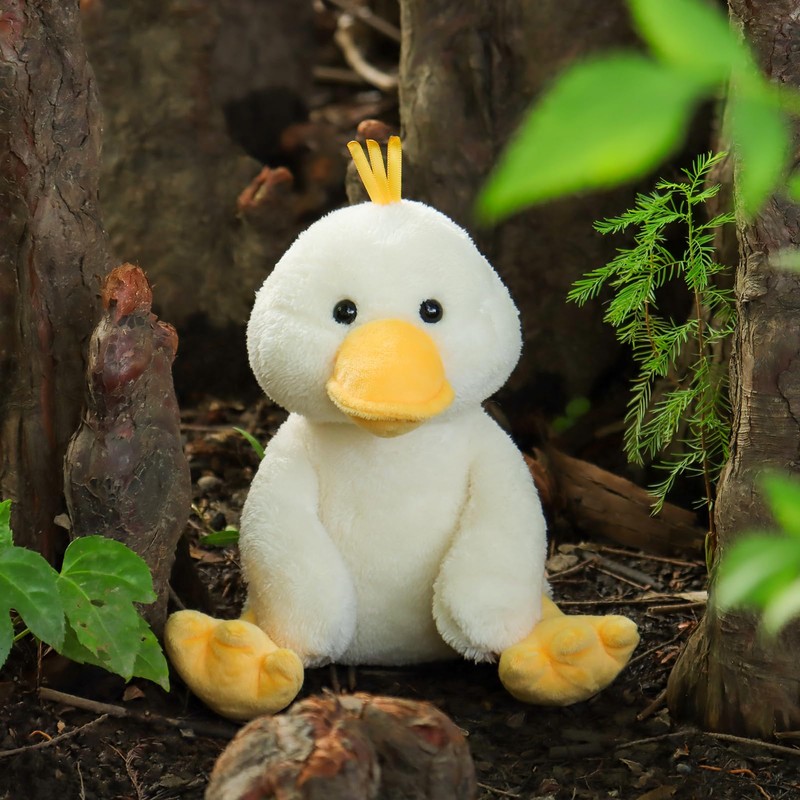Apricot Lamb Toys Plush White Velvet Duck with Thin Foot