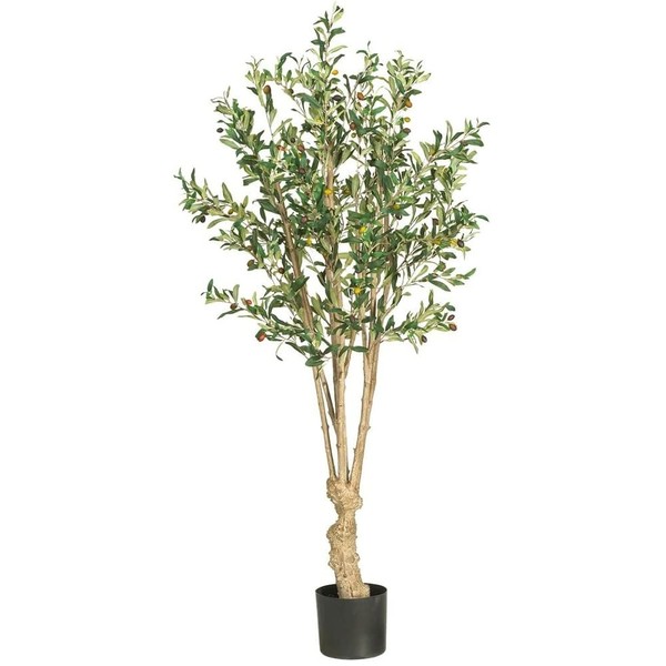 Nearly Natural 5258 Olive Silk Tree, 5-Feet, Green, 30 x 30 x 55 inches