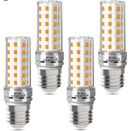 LED Corn Light Bulb 120W Equivalent 1200 Lumen 12W E26/E27 Base Non-dimmable Corn Lighting for Home Garage Warehouse Indoor LED Corn Bulbs Pack of 4 (Warm White)