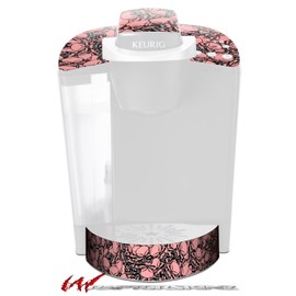 WraptorSkinz Decal Style Vinyl Skin compatible with Keurig K40 Elite Coffee Makers Scattered Skulls Pink (COFFEE MAKER NOT INCLUDED)