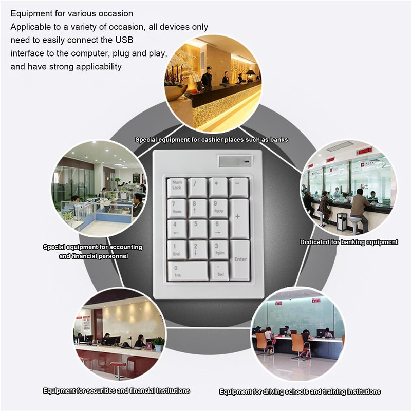 Mechanical Numpad 18 Keys Linear Action Switch USB Port Splashproof