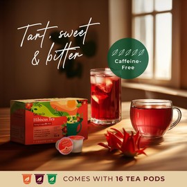 Gya Tea Co Hibiscus Tea Gift Set K-Cup Delivers Joy and Delight with Every Tart Sip - Tea Pod Provide Convenience for Busy Days - Manually Harvested and Caffeine-Free