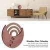 Wooden Disc Calendar Dark Brown Rotatable Disc Natural Wood Vintage