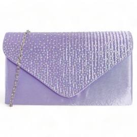 fi9® LADIES DIAMANTE BLING PARTY PROM BRIDAL EVENING CLUTCH HAND BAG PURSE HANDBAG (Lilac)