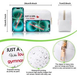 Gymnastics Gifts Makeup Bag Gymnastics Lover Gifts for Women Gymnast Gift Inspirational Gift for Gymnast Cosmetic Bag Gymnastic Coach Gift Graduation Birthday Gift for Gymnastics Lover Cosmetic Pouch