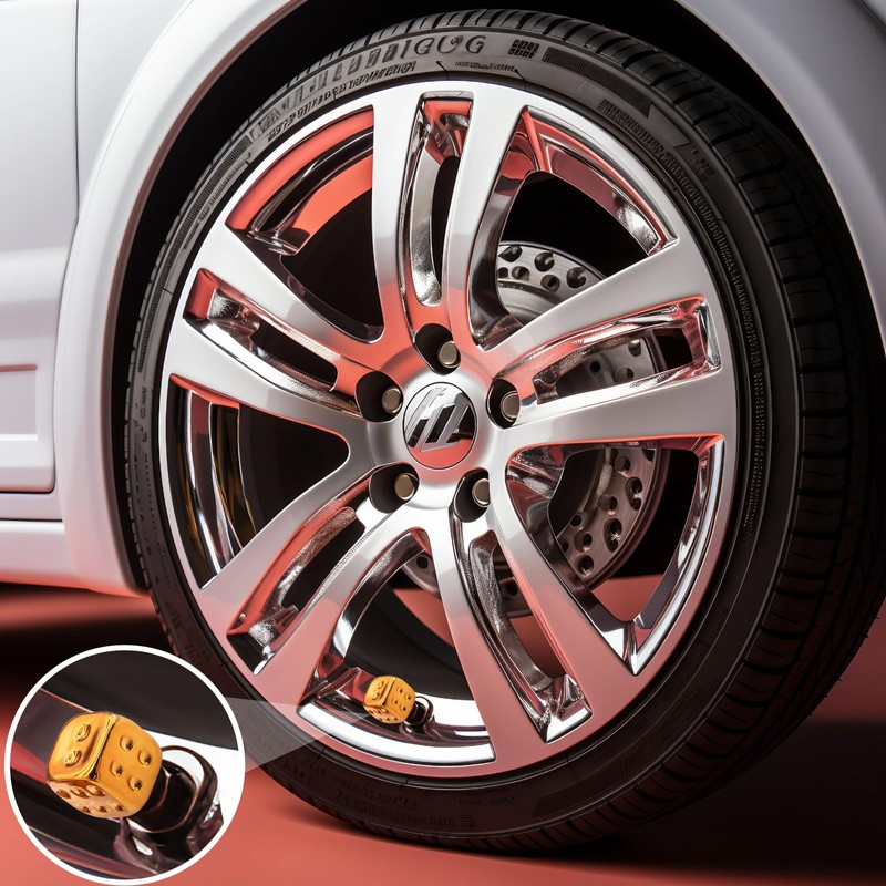 MEAJOO 4PCS Dice Tire Valve Stem Caps, Wheels Tire Air
