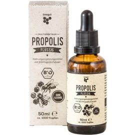 Beegut Propolis Without Alcohol, 50 ml Water-Soluble Drops Tincture With 10% Natural Propolis, Protective Resin of Bees