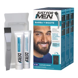 Just For Men Tinte En Gel Para Barba Y Bigote Castaño Negro B-50 Paquete de 3