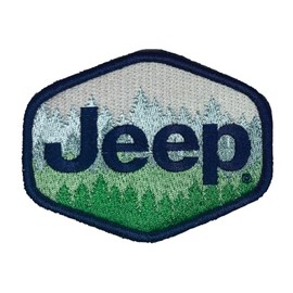 Jeep Trees Logo 4 inch x 3 inch Hex Embroidered Patch|Heat Seal Patch for Clothes, Backpacks, Hats, Jackets, and Jeans