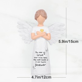 QIANLING Remembrance Angel Figurine - Sympathy Gift for Loss of Loved One - 5.9" Angel Statue Keepsake for Bereavement, Miscarriage, or Remembrance - Memorial Gift for Mom, Dad, or Grandmother