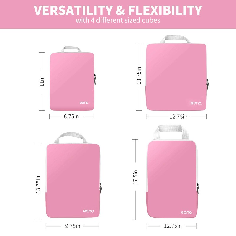 Eono Compression Packing Cubes, Luggage Organiser Set, Extensible Suitcase Organiser,