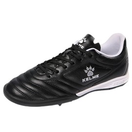 Kelme - Zapatos de fútbol para niños, zapatillas deportivas transpirables, atléticas, para exteriores e interiores, Negro, 4 Big Kid