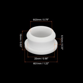 sourcing map 6Pcs Snap Rubber Grommet Plug Mount Dia 25mm ID 20mm Seal Anti-Scratch for Electrical Box Cable Pipe White