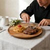 YALONG 6 Pack Acacia Wood Round Serving Boards, 12 Inch