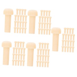 Operitacx 5sets Wooden Blocks Mastic Instant Plugs Fake Hammer Skirting Thin Comb Bookmark Tassels Minnow Lure Kit Windscreen Hanger Seat DIY Bookmark Small Wood Pegs Beige Lotus 20pcs*5
