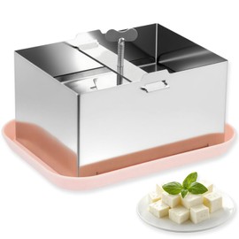Mageeki Tofu Press, Tofu Press Stainless Steel with Cheese Cloth and Drip Tray for Homemade Firm Tofu, Paneer Maker & Cheese Press - Efficient Water Removal, Dishwasher Safe