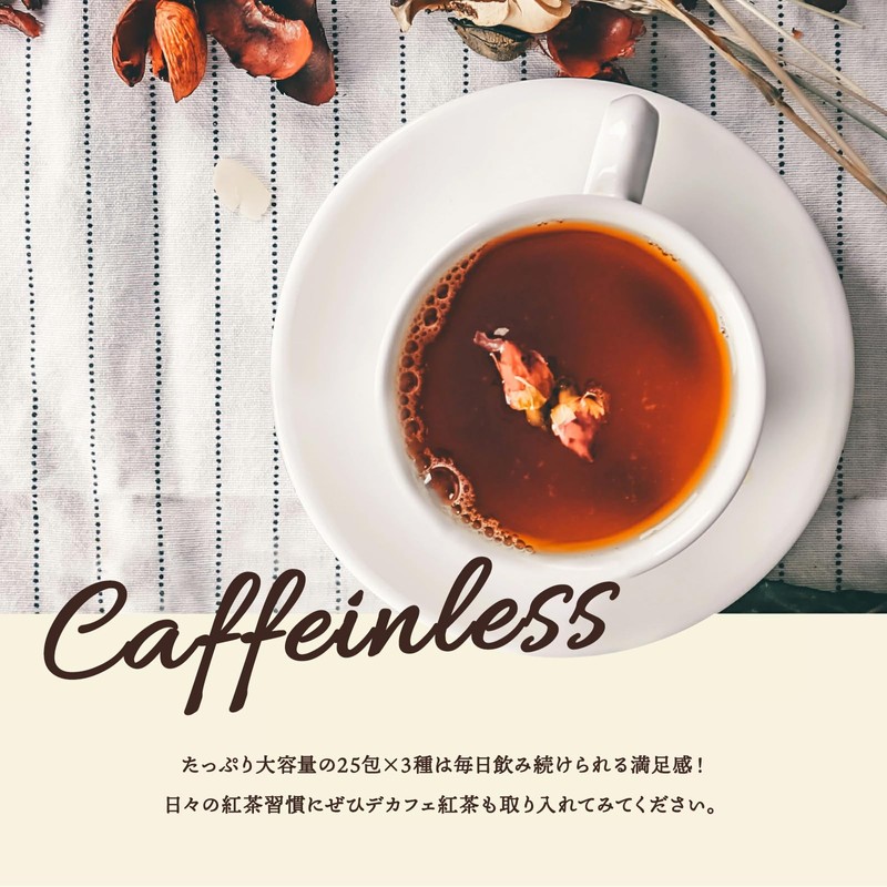 TEA NAVIGATION Decaffeinated Tea Gift Set, 25 Packs, 3 Types,