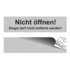 VOID Security Labels "Nicht öffnen!" on a Roll - 80 x 20 mm - Black (500)