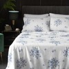 HYPREST Blue Floral Sheets Queen Size,18 inches Deep Pocket Sheets