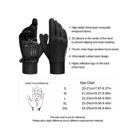 INBIKE Winter Gloves for Women Men, Touchscreen Warm Gloves Windproof Water Resistant, Thermal Lined Anti-Slip Gloves Insulated for Cold Weather Driving, Texting, Hiking, Running, Cycling, Black XL