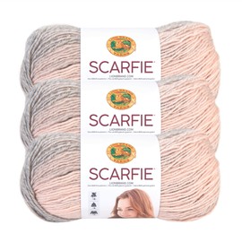 (3 Pack) Lion Brand Yarn 826-225 Scarfie Yarn, Pink/Silver