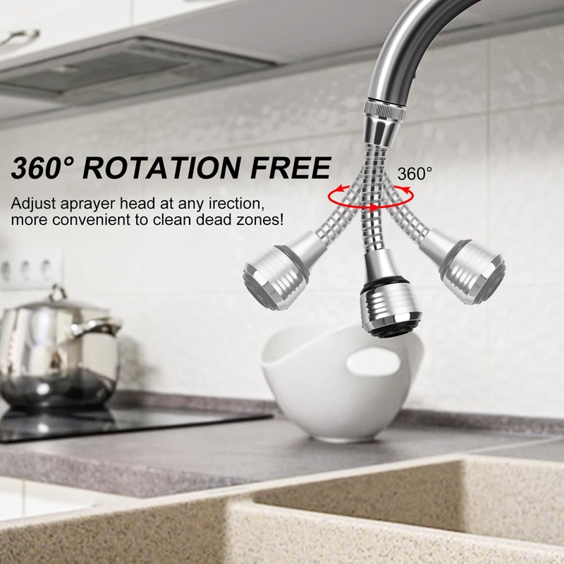 VIPMOON 2 Pack Faucet Aerators Extender, 360 ° Rotatable Anti-Splash