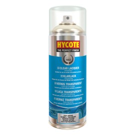 Hycote Clear Lacquer Spray Paint 400ml Pack of 6 – High Gloss Protective Finish – Durable UV Resistant – Quick Drying Acrylic – For Metal, Plastic, Automotive Surfaces