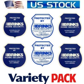 ADT BRINKS Home Security Stickers Window Decals sign For Brinks Alarm System Blue+White Lot