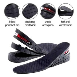 3-Layer Removable Invisible Height-Increasing Rubber Insole for Men and Women.