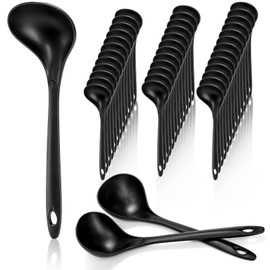 Acshio 40 Pack Plastic Ladle Spoons, 9 Inch Cooking Ladle with Long Handle, Heat Resistant Cooking and Serving Spoon for Soup, Sauce, Chili, Salad Canning Pouring