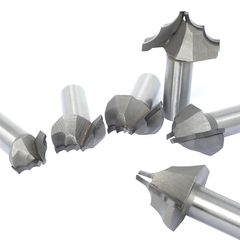 7Pcs Bead Ovolo Plunge Bit Set,1/2" Shank Double Roundover Groove