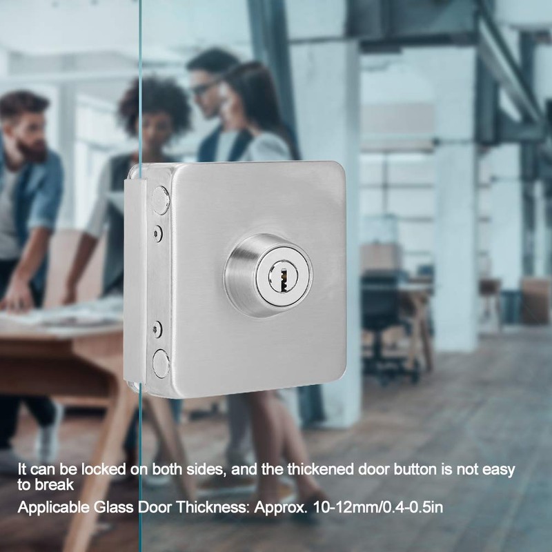 Glass Door Latch, Home Security Stainless Glass Door Lock No