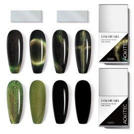 Aokitec 9D Cat Eye Gel (2 Colours Set, Green & Yellow)
