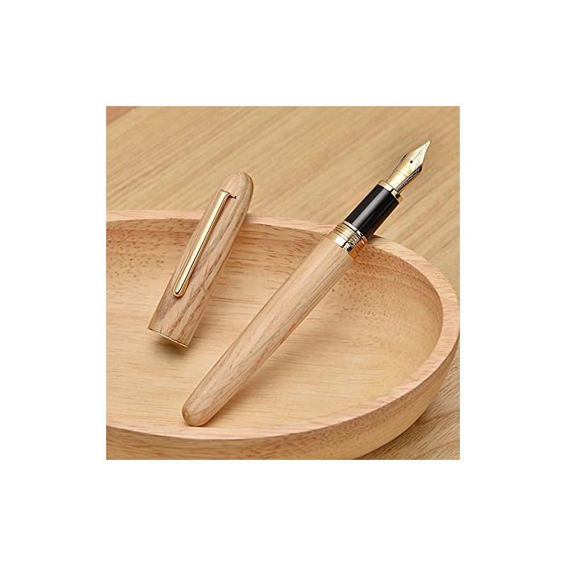 Jinhao 9036 - Pluma estilográfica de madera natural hecha a