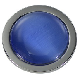 Quiges Silver Plated Small 25mm Coin Sea Blue Cat Eye for Interchangeable Pendant Necklace