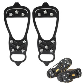 WUSJCOF Spikes for Shoes Winter, Shoe Spikes Snow and Ice Non-Slip Spikes Shoes Shoe Claws with 8 Teeth, Shoe Spikes Grödel Crampons Ice Grips Cleats Ice Spikes for Men and Women