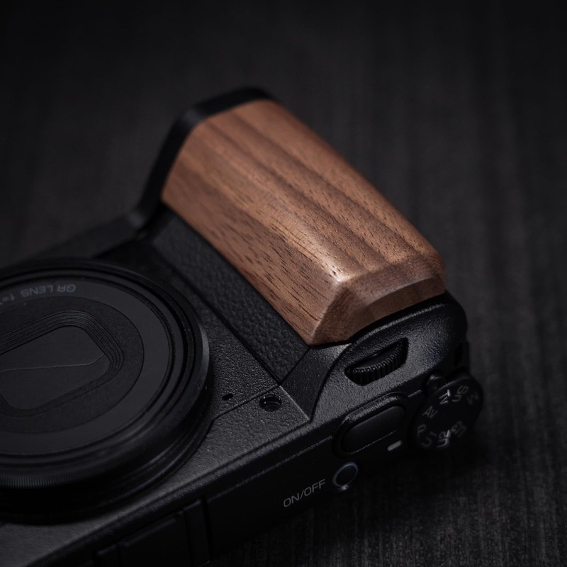 Iborrys Premium Real Wood Camera Grip, Compatible with Ricoh GR