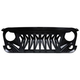 TopAlpha For Jeep Wrangler JK JKU 2007-2018 Front Shark Grille Mat Black