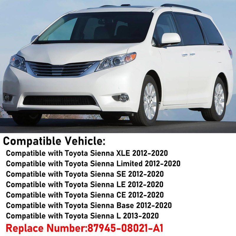 Compatible with 2012-2020 Toyota Sienna Left Driver Side Mirror Cap