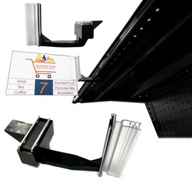 Magnetic Protruding Gondola Shelf Sign Holder, Stick Out Aisle Sign Display, Black, 5 Pack