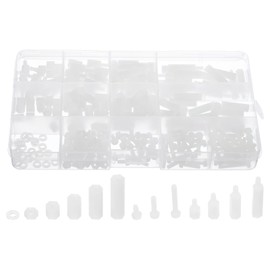 MECCANIXITY 260pcs M3 Nylon Standoffs Kit, Male Female Nylon Hex Spacer Standoffs Screws Nuts Assortment Kit for PCB Motherboard RC FPV Drone Quadcopter, White