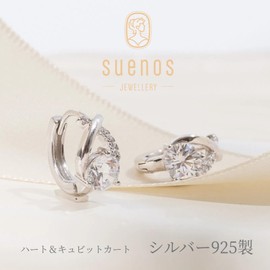 Suenos Cubic Zirconia 925 Silver, Platinum Plated, Cross Design, Accessory, Gift for Women, Hypoallergenic