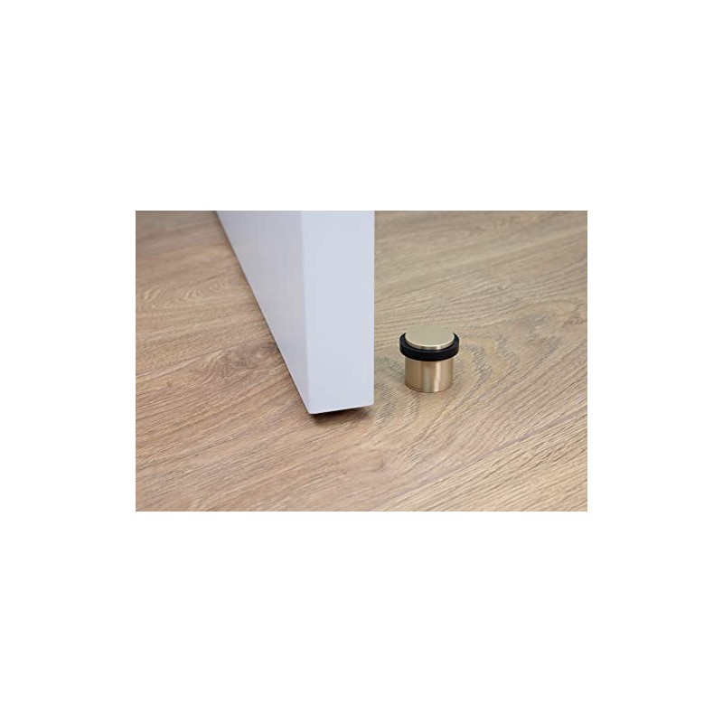 Door Stop, 28 x 30 mm, Threaded Base, Brass, Includes