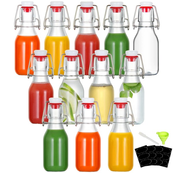 Yeboda 12 Pack 4oz Swing Top Glass Bottles,Small Flip Top