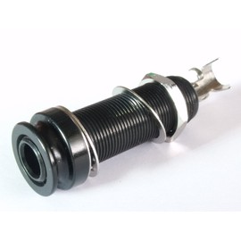 Mono guitar jack socket end pin/button in black long body