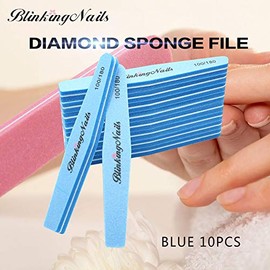 Nail Files and Buffers for Nail Art Care, Lima de uñas y Almohadilla Tampón de Cuidado de uñas, Double Sides Design 100/180 Grit, Diseño de Doble cara