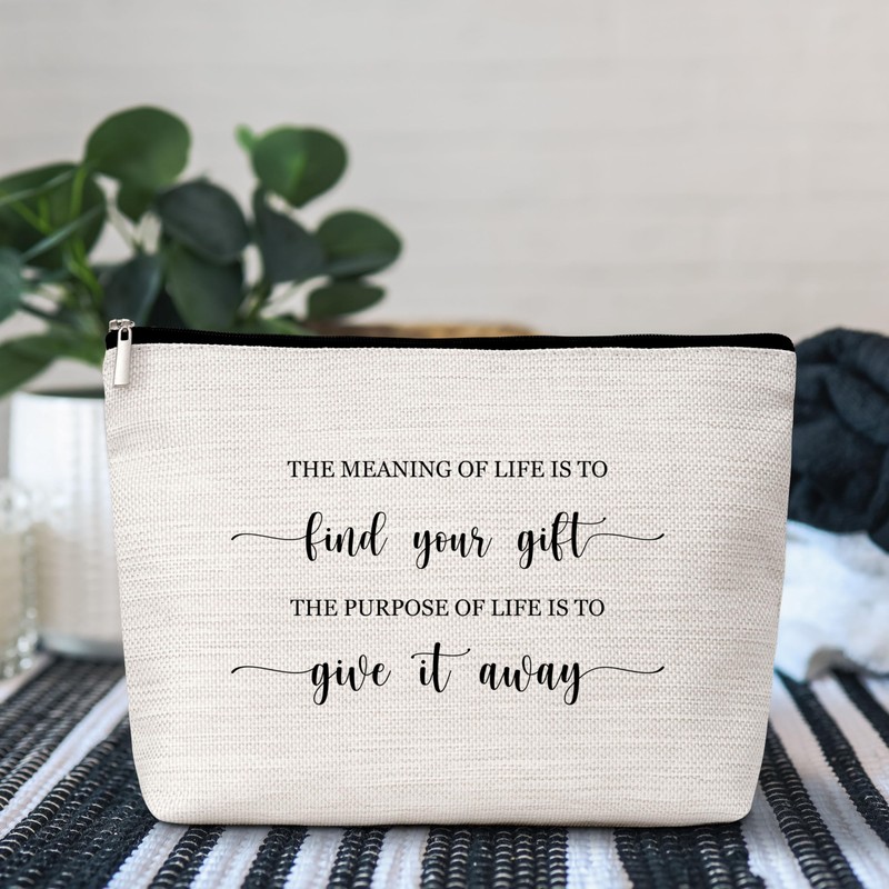 GREOXG Inspirational Quotes Makeup Bag, Small Travel Cosmetic Bag with