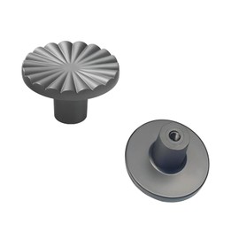 Qrity Pack of 2 Aluminium Drawer Handles, Furniture Knobs, Cupboard Knobs, Round Furniture Door Knobs, Single Hole Handle, for Bathroom, Bedroom, Kitchen