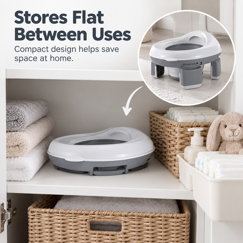 3-in-1 Foldable Kids Potty for Travel – Portable Toilet Seat