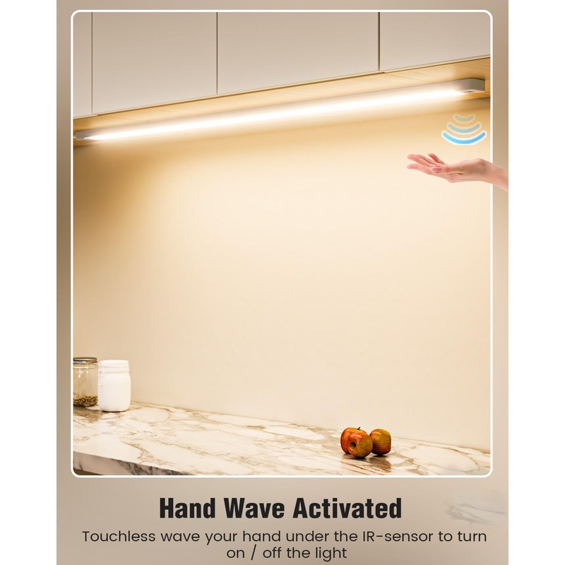 MYPLUS 36 Inch Under Cabinet Lights with Hand Wave, Under